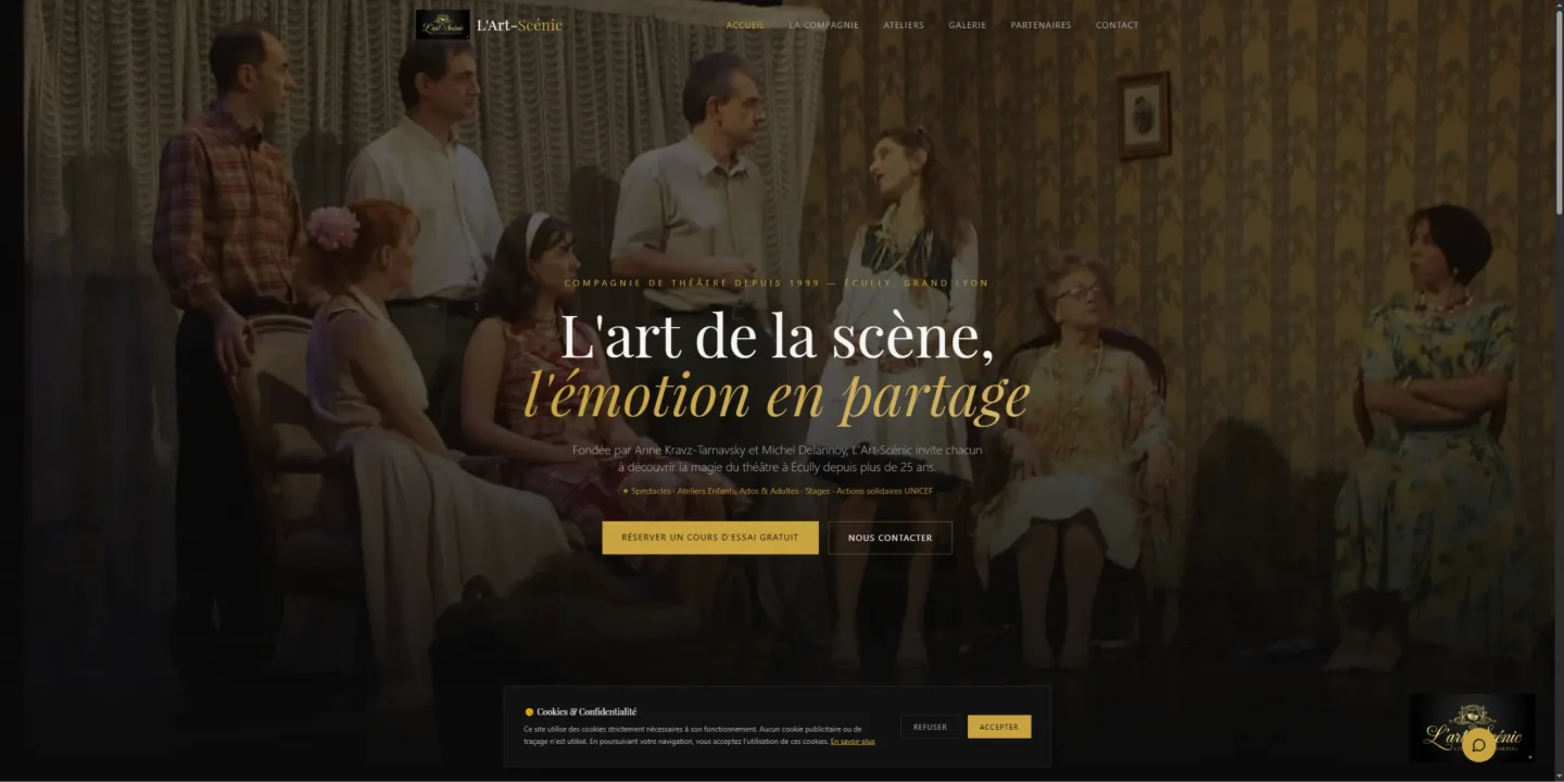 Art Scénic — Culture & Spectacle — site internet créé par Kayzen Web, agence web à Lyon spécialisée en création de sites et SEO