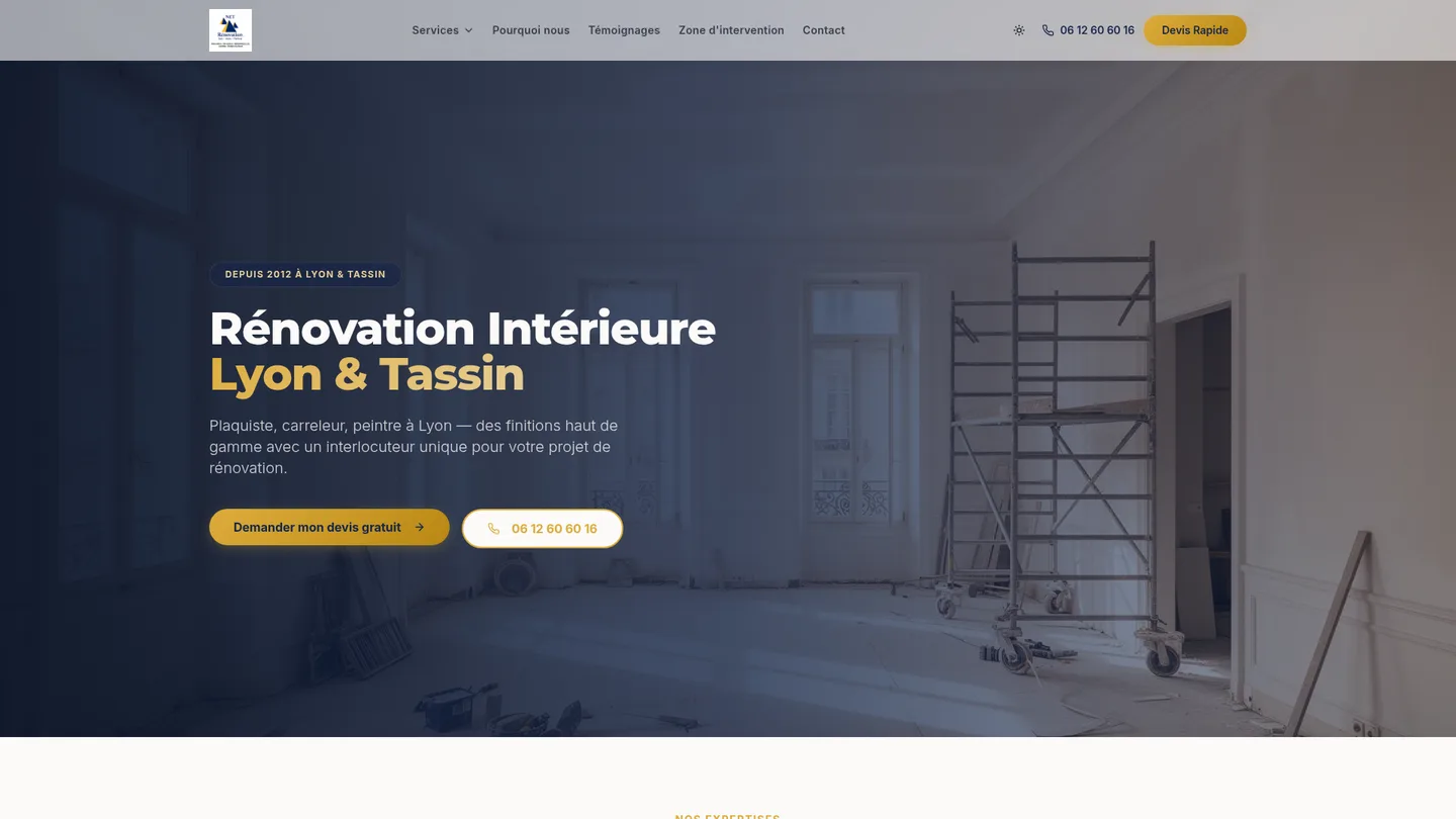 Site Net Rénovation — Bâtiment & Rénovation, réalisé par Kayzen Web